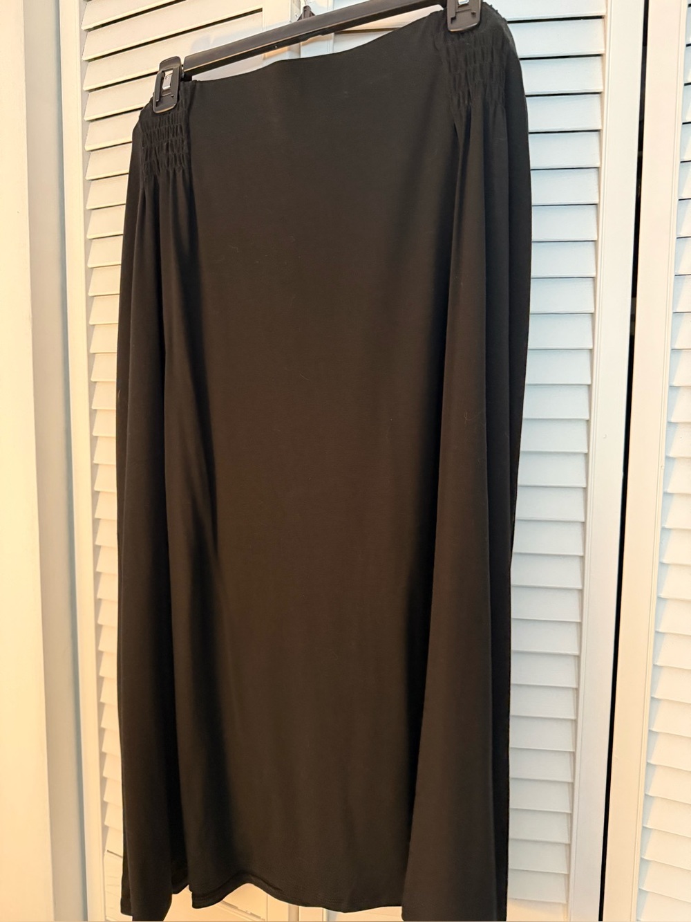 J.Jill NWT XLP Black Wearever skirt with smocked waist inserts